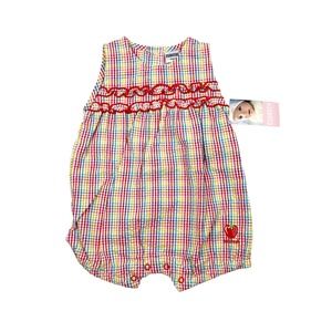 NWT Vintage OshKosh Rainbow Seersucker Romper